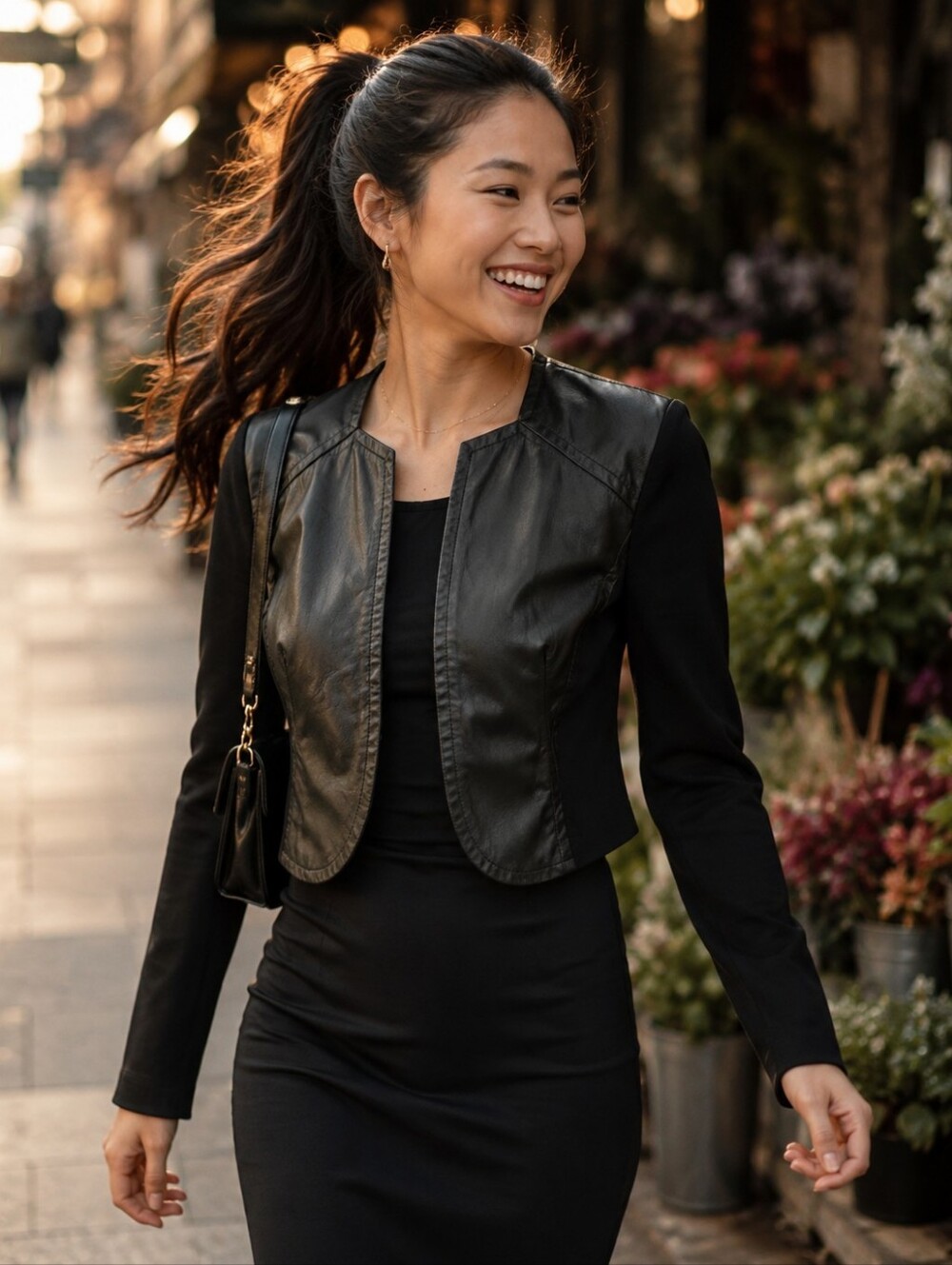 Sandwich (European Brand) Real Leather Cropped Jacket